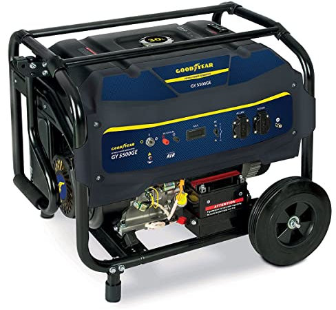 GOODYEAR - Groupe électrogène 5500W Moteur OHV 4T Essence Démarrage electrique et manuel 389cm³ 13 CV AVR Autonomie 8h