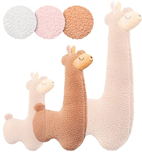 Engelshof Alpaka Kuschelkissen Lama Kuscheltier Seitenschläferkissen XXL plüschtier; Stofftier für Teenager, Mädchen und Jungen, Alpaka Geschenk, Schmusekissen, Plüschkissen Kuscheltier Braun 100cm
