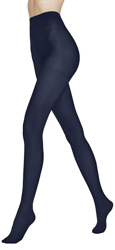 VENEZIANA NUOVA Weich Strumpfhosen Damen - Blickdichte Strumpfhose - Strumpfhosen Damen 40 DEN - Matt Strumpfhose Bunt Damen - Flache Naht - Dicke Strumpfhosen Damen - Blaue Strumpfhose