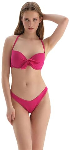 Dagi Basic, Full-Cup Strapless Bikini Top Parte Superior, Fucsia, 38 para Mujer