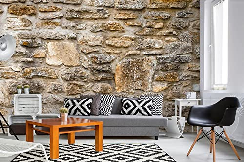 DIMEX LINE Rustic Stone Wall Non-Woven Photo Wallpaper, 375 x 250 cm, Multicolour, 5 Strips, Includes Paste