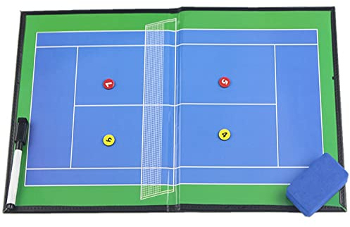 SIDID Faltbares Taktiktafel Tennis Professional Trainer Taktikmappe mit Marker Stift Magneten, Tennis Magnetic Coach Board für Die Schulung Oder Spielanalyse