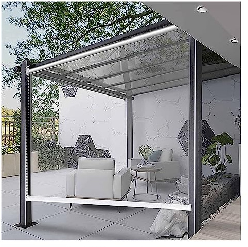 Impermeable Cortina Enrollable Transparente Pvc,Persianas Estor Enrollable Persianas Enrollables Para Exteriores Patio Ventanas,Para PéRgola De Porche De BalcóN Al Aire ( Size : 160x220cm/62.9x86.6in