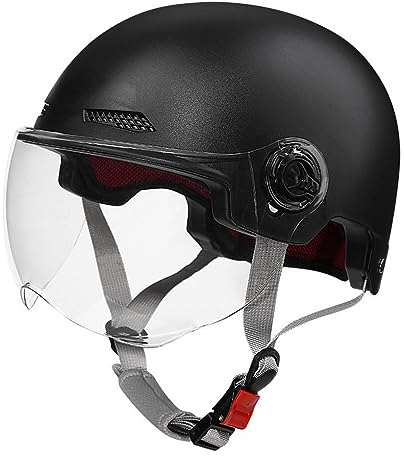 ACMEDE Halbschalenhelm Halbhelme Motorradhelm Jet-Helm Bobber Mofa-Helm Halbschale Roller-Helm für Herren Damen Biker Cruiser Brain-Cap für Moped Helm 54-60cm