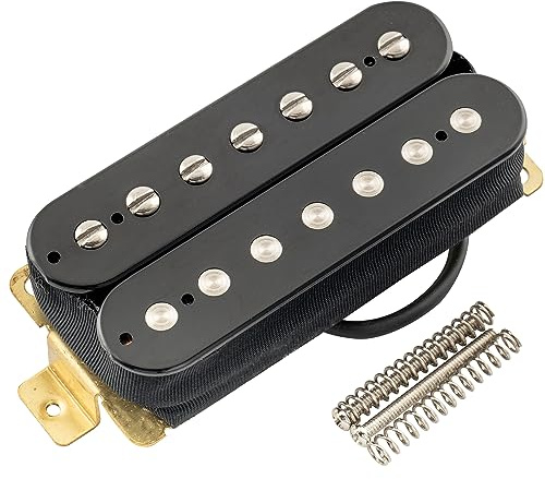 Artec HBA117 Alnico 5 Ungedeckt Humbucker Tonabnehmer Hals Pickup 9,2K für 7-Saiter E-Gitarre, Schwarz