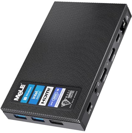 MeLE Fanless Mini PC Quieter 4C N100(up to 3.4GHz) 16GB RAM 512GB,Portable, Ultra-Slim and Silent Micro Computer, HDMI Display Full-Functioned USB-C WiFi5 BT5.1 Gigabit Ethernet for IOT Office