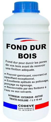 Fond Dur Bois - Codeve Bois - 1L - Intérieur/extérieur - Pour Durcir Les Pores De Vos Bois Avant De Recevoir Une Finition Adéquate.