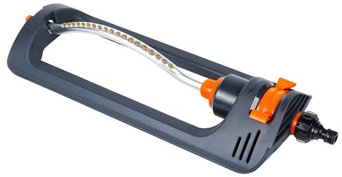 Albert Austin Garden Bar Sprinkler with Quick Hose Attachment 17M Wide Coverage Adjustable Spray Control Oscillating Garden Lawn Sprinkler Sturdy Metal Construction Yard Lawn Watering Irrigation