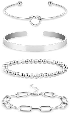 ALEXCRAFT Pulsera de plata para mujer, juego de joyas, pulsera de plata, regalo para esposa, novia, madre, hija
