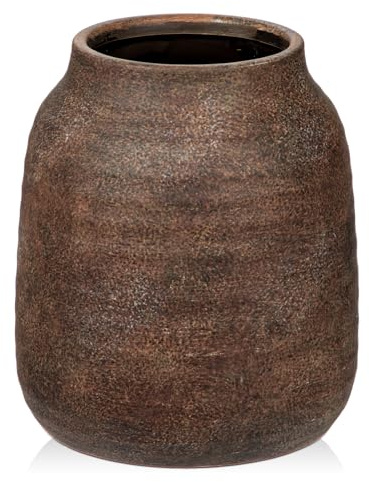 Briful 8.3 Large Ceramic Vase for Flowers, 21cm Tall Vases Rustic Bronze Vases, 4.7-inch Opening Large Flower Vase for Pampas, Dry Plants, Fresh Flowers, Home Kitchen Decor