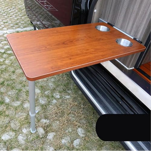 RTTZBOZ An der Wand Montierter Klapptisch für Wohnmobile, Esstisch, Wandtisch mit Ausziehbaren Schreibtischbeinen für Wohnmobile(Brown)