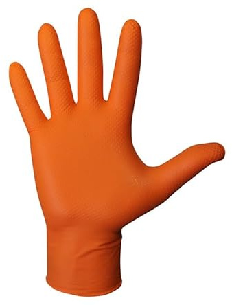 JUBA Guantes de nitrilo Agility Grip Naranja Sin Polvo 50 Unidades - Marca EAN: 8423752239559 - Talla: 9