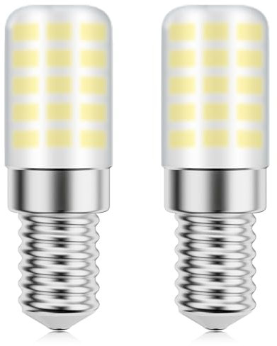 VIIVUU E14 LED kaltweiß kühlschrank Lampe,3 Watt Kühlschranklampe Kaltweiss 280LM 6000K Ersatz Halogenlampen 25W Glühbirne,230V Leuchtmittel für Dunstabzugshaube,Nähmaschine 2er