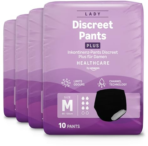 by Amazon Culottes Femme Plus, taille M - 40 unités (4 paquets de 10), noir