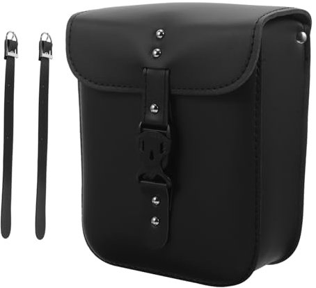 Generico Borsa in Pelle Retrò Per Elettrica Accessori Equipaggiamento Motociclistico Borsa Per Posto a Sedere Borse Porta Attrezzi Per Sella Black Pelle Sintetica