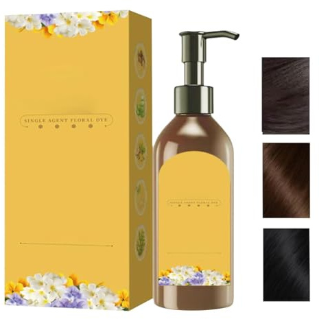 Teinture Naturelle Pour Cheveux, Teinture Florale À Dose Unique, Colorant Capillaire À Dose Unique, Shampoing Colorant Végétal Longue Durée Pour Les Adultes, Les Hommes, Les Personnes Âgées