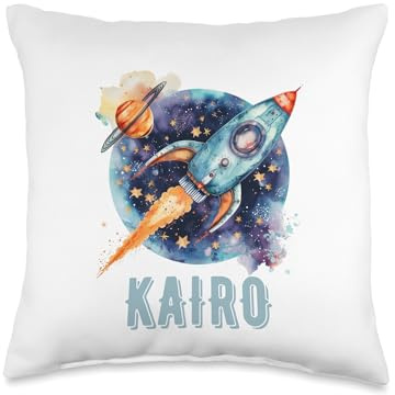 KAIRO Name Baby Boy Nursery Room Theme Decor Gifts Throw Pillow