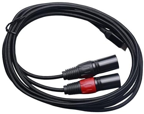WIYETY 2m USB C Auf Dual XLR Kabel, Typ-C-Stecker auf XLR-Ausgang, Dual-Stecker Kompatibel mit PC, Smartphone, Tablet, Power Amplifier, Audio Kabel