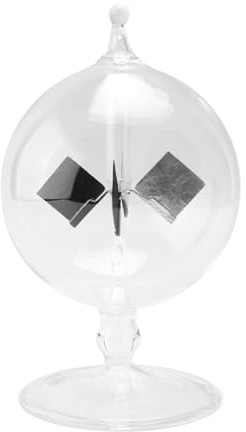 Asuinxurr Solar Crookes Radiometer Glass Windmill Handmade Toy for Home Decoration Gift Transparent
