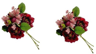 MAGICLULU 2 Pezzi bouquet artificiale Mazzo Rose Decorazioni per matrimoni sposa per essere decorazioni impostore bouquet da sposa a mano Bouquet simulato fiori finti stoffa Colore Casuale