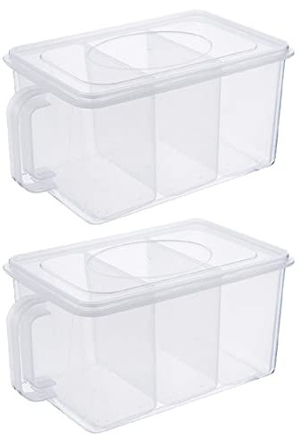 EdirFtra 6L, 2 Confezioni di contenitori di plastica per Alimenti con coperchi, Scatola di immagazzinaggio del Frigorifero, contenitori dell'organizzatore del Frigorifero, scatole dell'organizzatore