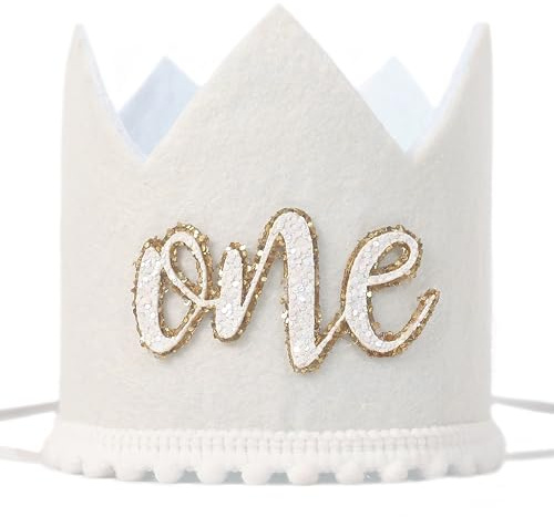 KOJIN 1 St Birthday Crown Hat For Baby - Boho First Birthday Celebration Hat,Natural Boho One Year Of Decorations