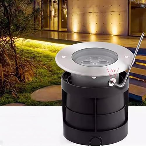Luces LED empotradas para Exteriores, Foco con ángulo Ajustable de 30°, luz de Suelo Redonda empotrada polarizada, Resistente al Agua IP67, lámpara de pie Decorativa para jardín y Patio (Blanco, 36 W
