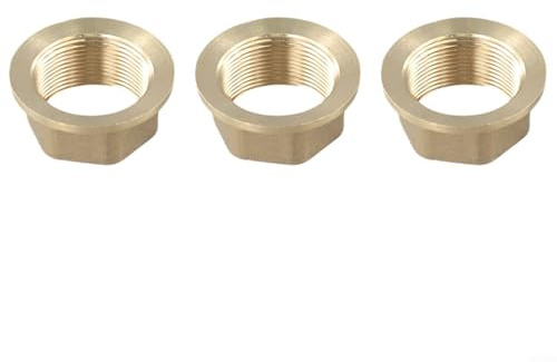 LUCKCDUO Monobloc Mixer Tap Backnut, 32mm 3-Pack Brass Fastening Nut for Kitchen Sink, Basin, and Bathroom Faucet Installation, Fine Pitch Thread for Secure Seal, Suitable for Most Taps