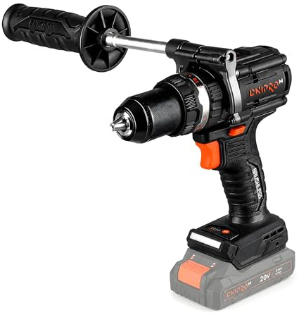 Taladro Atornillador Dnipro-M CD-202BC Ultra 20V, 160Nm, Sin Batería | 2 velocidades 500/1700 rpm, 21+1 posiciones │ Portabrocas metálico con Lock System │ Solo 1,1 kg, 195 mm de longitud