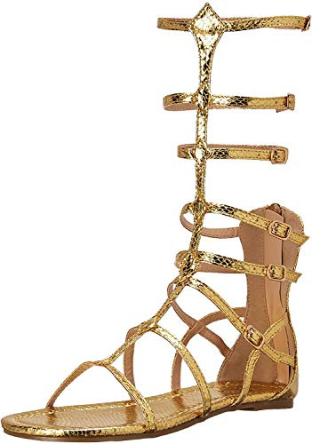Ellie Shoes womens 015-zena Flat Sandal, Gold, 10 US