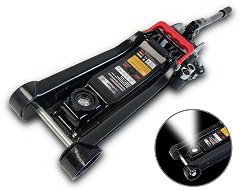 BullPower BP600K Wagenheber- Hydraulischer 2250kg Low Profile Rangierwagenheber für tiefergelegte Fahrzeuge mit LED-Beleuchtung und Stecknüssen