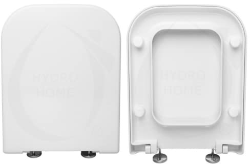 HYDRO HOME WC-Sitz in Schwarz, Anthrazit, Keramik, kompatibel mit Aliseo, WC-Sitz aus wärmeisolierendem Kunststoff, verstellbar, WC-Sitz Made in Italy
