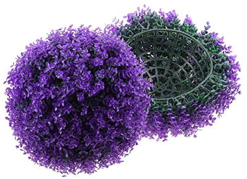 VICASKY Simulation Eukalyptusblätter Formschnittball Kunststoff Hängende Pflanzendekoration 35cm Lebensnahe Grasball Pflanzendekokugel Für Innenbereich Restaurant Café Wohnzimmer