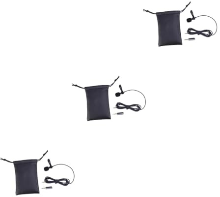 Hemobllo 3pcs Lavalier microfono con spina dorata, microfono a clip omnidirezionale per interviste, videoconferenze e podcast, compatto e facile da usare per PC e smartphone