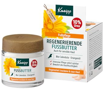 Kneipp Crema regeneradora para los pies, pies suaves al instante gracias al 10% de urea, aroma cítrico con aceite esencial de naranja natural, refresca y tiene un efecto desodorizante, 100 ml