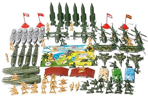 Mini Plastik Spielzeugsoldaten Militärspielset Militärspielzeug Kampfspielzeug für Kinder,Inklusive Soldaten und Waffenzubehör Armee Männer Action Figuren Modelle Puzzle Modell Spielzeug 88 Stück