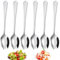 6 pièces Couverts à Salade en Acier Inoxydable, 304 Cuillère à Salade fourchette à Steak Cuillère de Service en Acier Inoxydable, Couverts à Salade Ensemble Cuillère et fourchette à Dessert aux Fruits