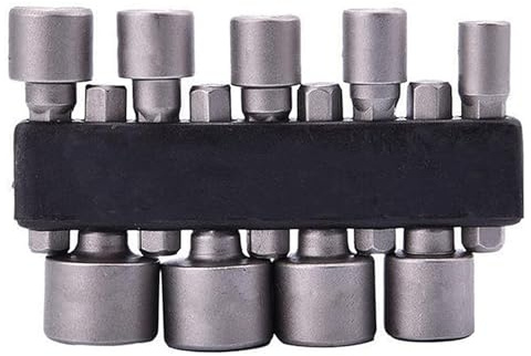 9 Pcs Hex Drill Bits Tools,5-13mm Hex Shank Magnetic Nut Setter Driver, Drill Bit Set Powerful Socket Combination Quick Change Metric Nut Driver Set for ElectricManual Screwdrivers