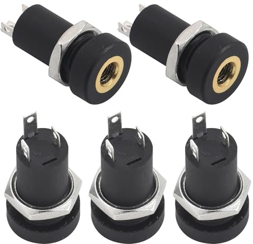 PENGLIN 5 Stück 3 Polige 3.5mm Audio Buchse, | 3Pins Stereo Panel Montage Löten Adapter mit Mutter für Kopfhörer