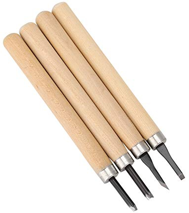 4pcs Scalpelli per Legno, Coltello da Intaglio del Legno Strumenti di Intaglio del Timbro di Gomma 2#