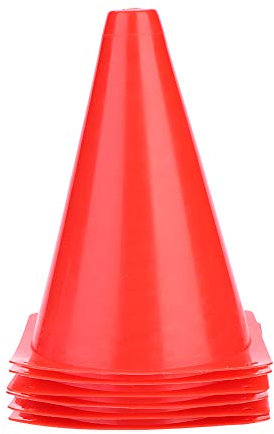 Alomejor 6pcs Fußball Trainings Kegel Plastikfußballbarrieren für Trainings Fußball & Hund Training 18CM 5 Farben zu Wählen (Rot)