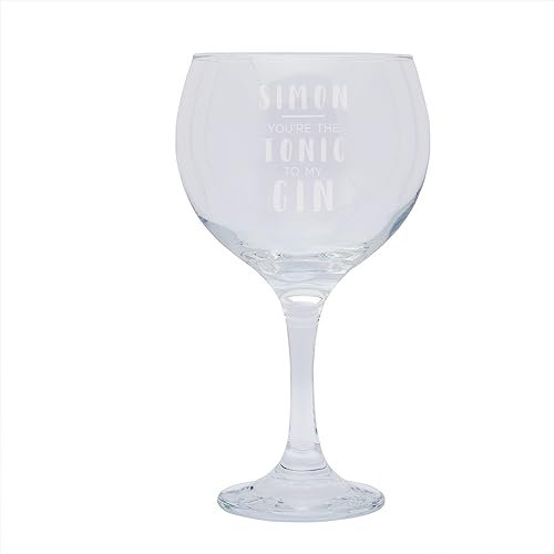 Pair of Personalised Gin Glasses/Christmas gifts for Couples/Gin to my Tonic - Tonic to my Gin/His and Hers Gin and Tonic Glass set/Engraved Gin goblets set of 2