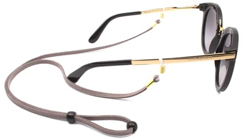 GERNEO® - Kuba – retro Brillenband Wildlederoptik - Unisex PU Brillenkordel für Sonnenbrillen & Lesebrillen – Halterungen gold