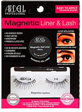 Ardell Magnetic Liner & Lash #110 | Kit pestañas magnéticas con gel magnético 3 g | Pack de pestañas postizas con pegamento y eyeliner magnético fácil aplicación