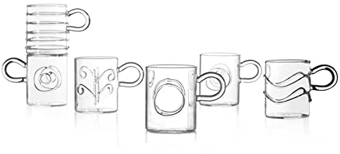 Ichendorf Milano Verre borosilicate Set 6 tasses à café collection Decò, 0,05 kilogrammes