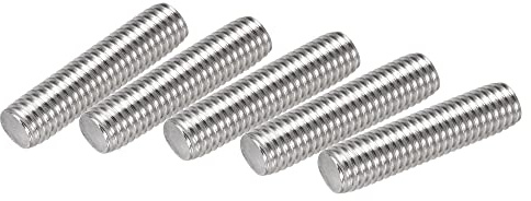 sourcing map 5 Stück M10 x 40 mm Vollgewindestange 304 Edelstahl Rechtsgewinde, M10-1,5 Gewindesteigung