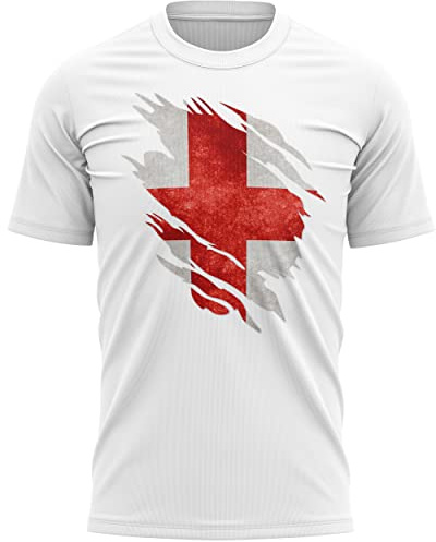 England Torn Mens T Shirt, Rugby Gifts, England Flag Torn, English Gift, English Rugby Tee, England Present for Men Women Kids
