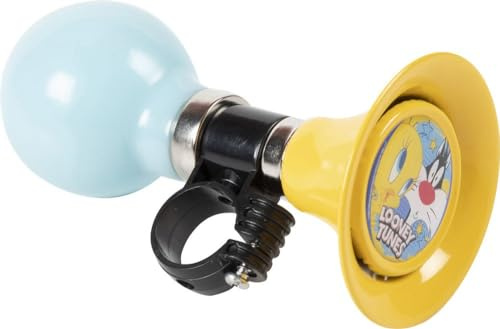 Tataway Trombetta Cycle Fahrradklingel für Jungen und Mädchen Looney Tunes Titti Silvestro blau gelb, hellblau