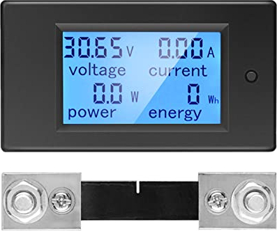 VOKTTA 100A Voltmètre numérique ampèremètre DC Power Meter 6.5-100V,affichage LCD multimètre tension courant énergie RV moniteur wattmètre panneau avec shunt 100A/75mA