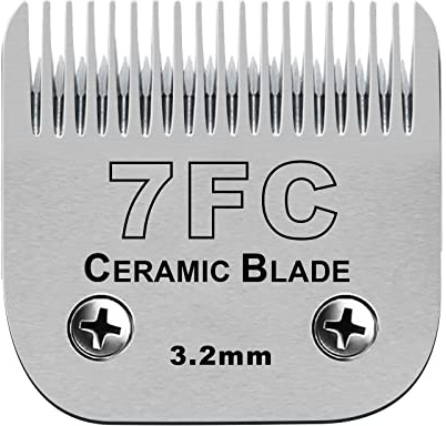 Cuchillas de cerámica desmontables para cortapelos para perros, compatibles con cortapelos Moser 45-50/Heiniger/Andis, Oster A5, Wahl KM Series, tamaño 7FC 1/8 (3,2 mm) de longitud de corte